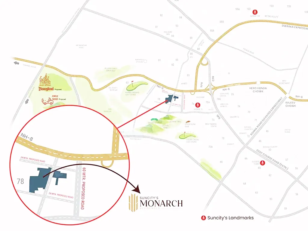 Suncity Monarch location and surroundings